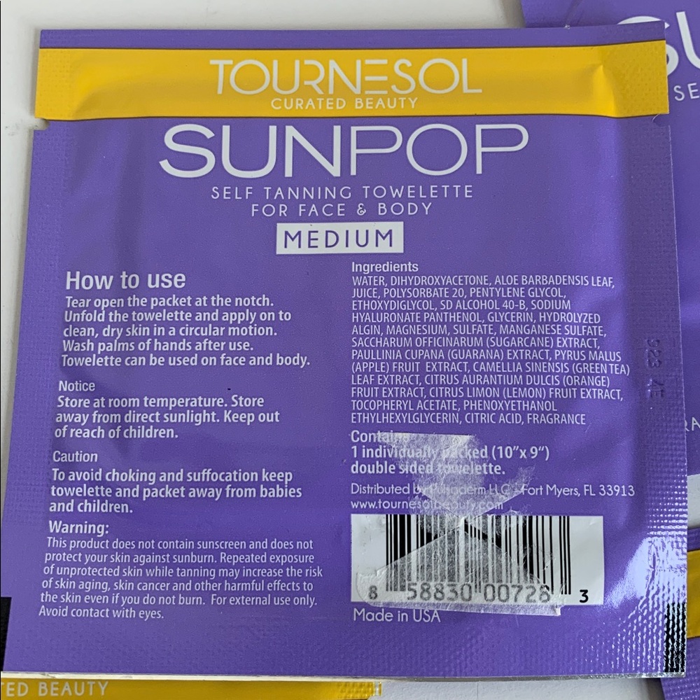SUNPOP SELF-TANNING TOWELETTES -medium - Picture 3 of 3